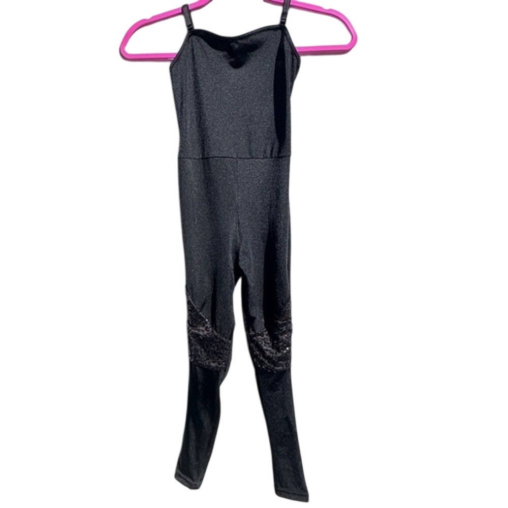 Weissmans dance black bodysuit IC good used condition adjustable shoulder straps